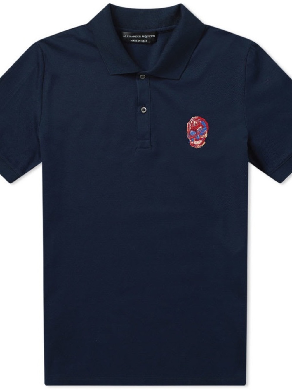 Alexander McQueen Embroidered Multi Skull Polo L